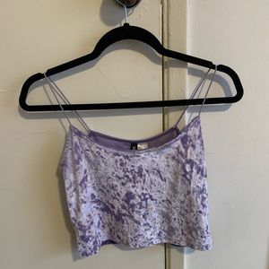 Lavender velvet crop top